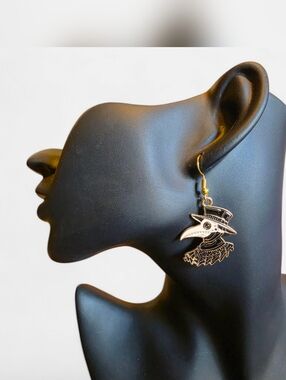 Plague Doctor Enamel Earrings